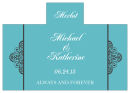 Personalized Glamorous Rectangle Wine Wedding Label 4.25x3 